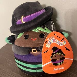 Squishmallows Ariana Witch Plush - Black, Purple, Green 5”